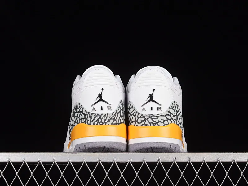 All categories Air Jordan Jordan series basketball shoes Air Jordan 3 Air Jordan 3 Retro AJ3 Joe 3 white and yellow lychee pattern basketball shoes CT8532-168